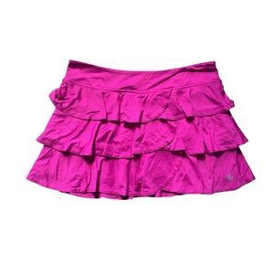 Lija Women's Pink Ruffled Golf Skort M
